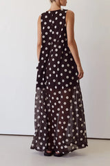 Nola Maxi Dress (Chocolate Polka)