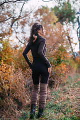 Echoes of the Wild: Handcrafted Forest-Style Layered Leggings