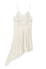 Heididress Spaghetti Strap Lace V Neck Irregular Hem Mini Dress