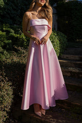 Heididress Spaghetti Strap Waisted A-line Satin Maxi Dress