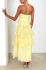Heididress Strapless Ruffle Layered Maxi Dress