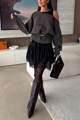 Chic One Shoulder Long Sleeves Pullover Sweater