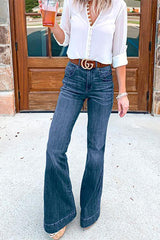 Flare Bottoms Distressed Jeans