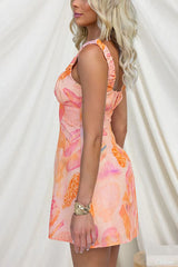 Sleeveless Marine Life Print A-line Mini Dress