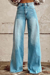 Heididress Distressed Wide Leg Casual Denim Pants