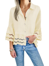 Women's Eyelet Lace Blouse Tops