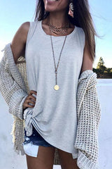 Heididress Casual Side Tie Knot Front Tank Top