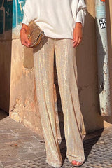 Heididress Elastic Waist Wide Leg Sequin Pants