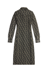 Vintage Western Print Shirt Dress – Retro Boho Button Down Midi Dress