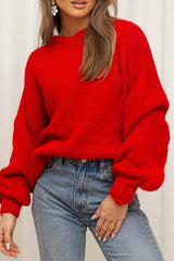 Heididress Drop Shoulder Lantern Long Sleeves Comfy Pullover Sweater
