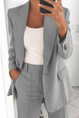 Heididress Lapel One Button Solid Office Blazer