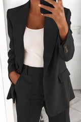 Heididress Lapel One Button Solid Office Blazer
