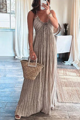 Heididress Halter Backless Tie Knot Printed Maxi Vacation Dress