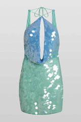 Heididress Halter Cut Out Open Back Sequin Mini Dress