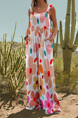 Floral Print Wide Leg Loose Overalls