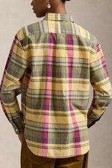 Loose-Fitting Cotton Plaid Shirt