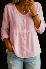 Women's Linen And Cotton Shirt