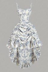 Retro Court-Style Dress with a Shorter Front And Longer Back