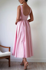 Heididress Sleeveless Open Back Swing Midi Dress