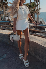 Women’s Tennis Core Cable Knit Polo & Wrap Skort Set
