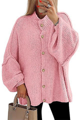 Heididress Button Up Balloon Sleeves Sweater Cardigan