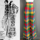 Retro Plaid Wide-Leg Pants