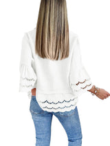 Women's Eyelet Lace Blouse Tops