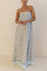 Heididress Strapless Color Block Loose Fit Maxi Dress