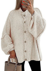 Heididress Button Up Balloon Sleeves Sweater Cardigan