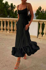 Heididress High Waist Ruffle Hem Swing Maxi Cami Party Dress