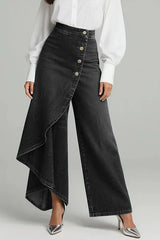 Women's High-Waisted Relaxed Fit Wide-Leg Jeans With A Stylish Design