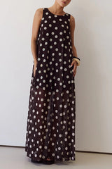 Nola Maxi Dress (Chocolate Polka)