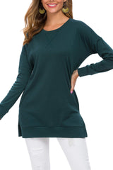 Women's Long Sleeve Side Slit Loose Tops