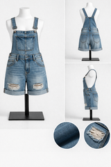 Vintage Washed Denim Overalls – Distressed Boyfriend Fit Jumpsuit