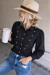 Women's Western Cowgirl Blouse – Embroidered Long Sleeve Button Down Shirt