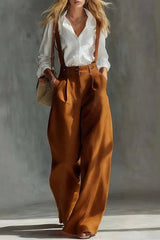 Daily Pink Pocket Elegant Linen Overalls