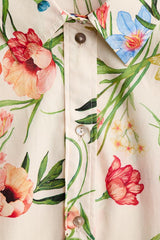 Floral Print Button-Front Maxi Dress