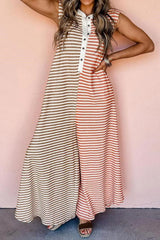 Women's Oversized Striped Sleeveless Jumpsuit