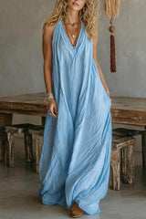 Elegant Women's Sleeveless V-Neck Dress Collection – Casual Boho Style Outfit for Summer