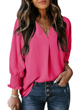 Women's Casual 3/4 Sleeve V Neck Basic Tops
