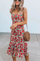 Heididress Floral Sleeveless Midi Ruffle Dress