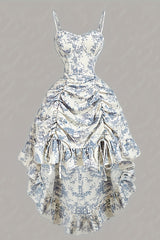 Retro Court-Style Dress with a Shorter Front And Longer Back