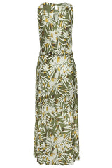 Sleeveless Floral Maxi Dres - Green Multi