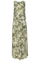 Sleeveless Floral Maxi Dres - Green Multi