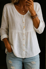 Women's Linen And Cotton Shirt
