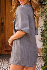 Terez Front Tie Denim Romper