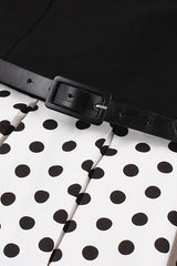 Elegant Commuter Vintage Polka Dot Print 50S Women's Dress, Elegant Valentine's Day Party Dress