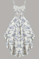 Retro Court-Style Dress with a Shorter Front And Longer Back